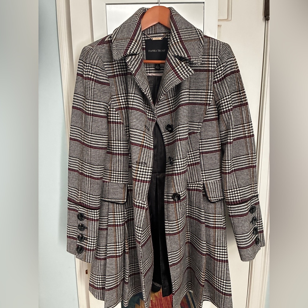 Ivanka Trump Black and White Plaid coat